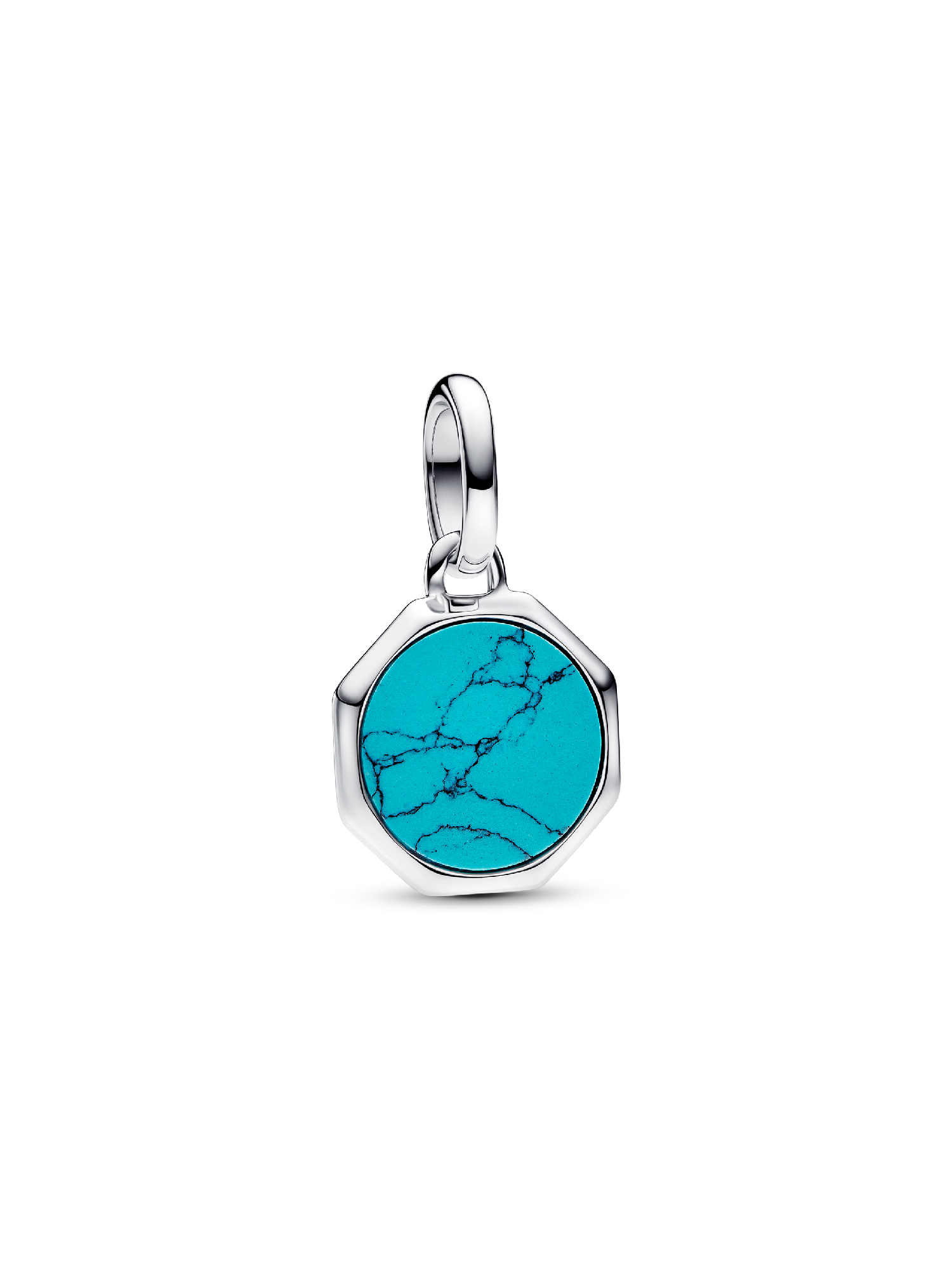 FINAL SALE - Turquoise-colored Engravable Mini Medallion Charm