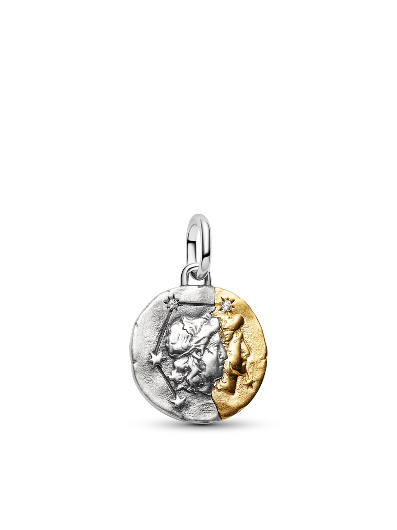 Gemini Medallion Charm Necklace Set