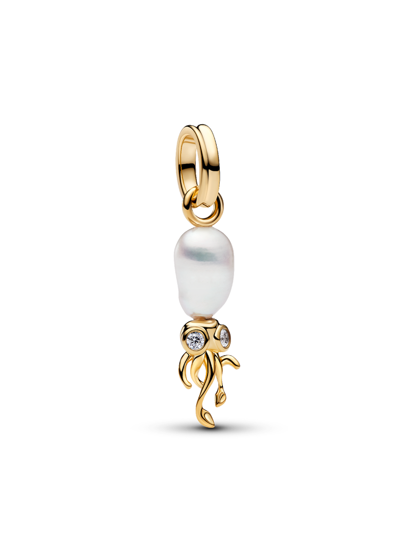 Treated Freshwater Cultured Baroque Pearl Squid Dangle Charm