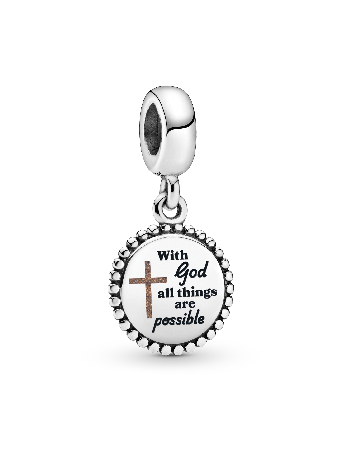 Женские украшения Pandora With God all things are possible Dangle Charm, цвет: Серебро — фото 1