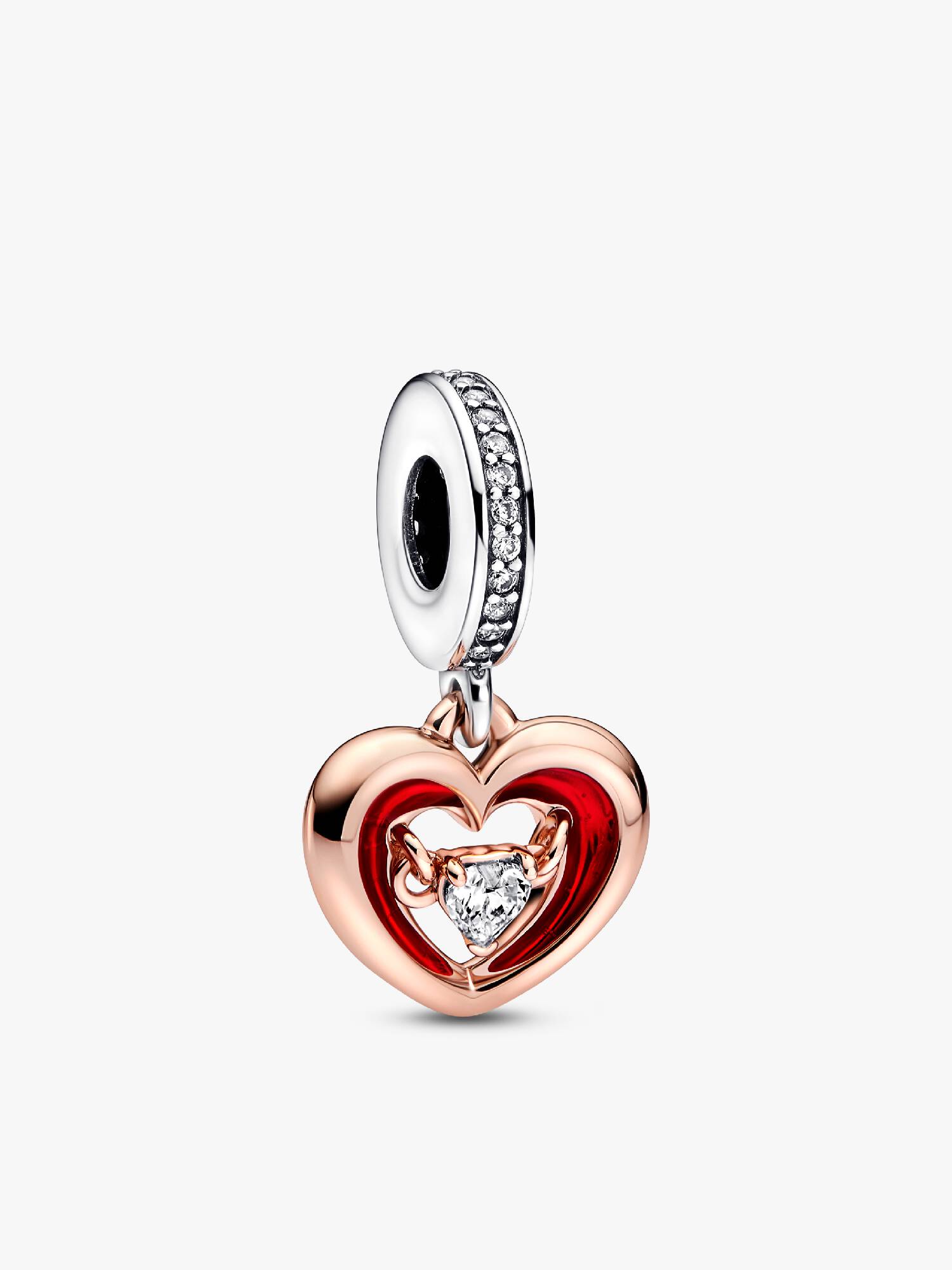 FINAL SALE - Two-tone Radiant Heart Dangle Charm