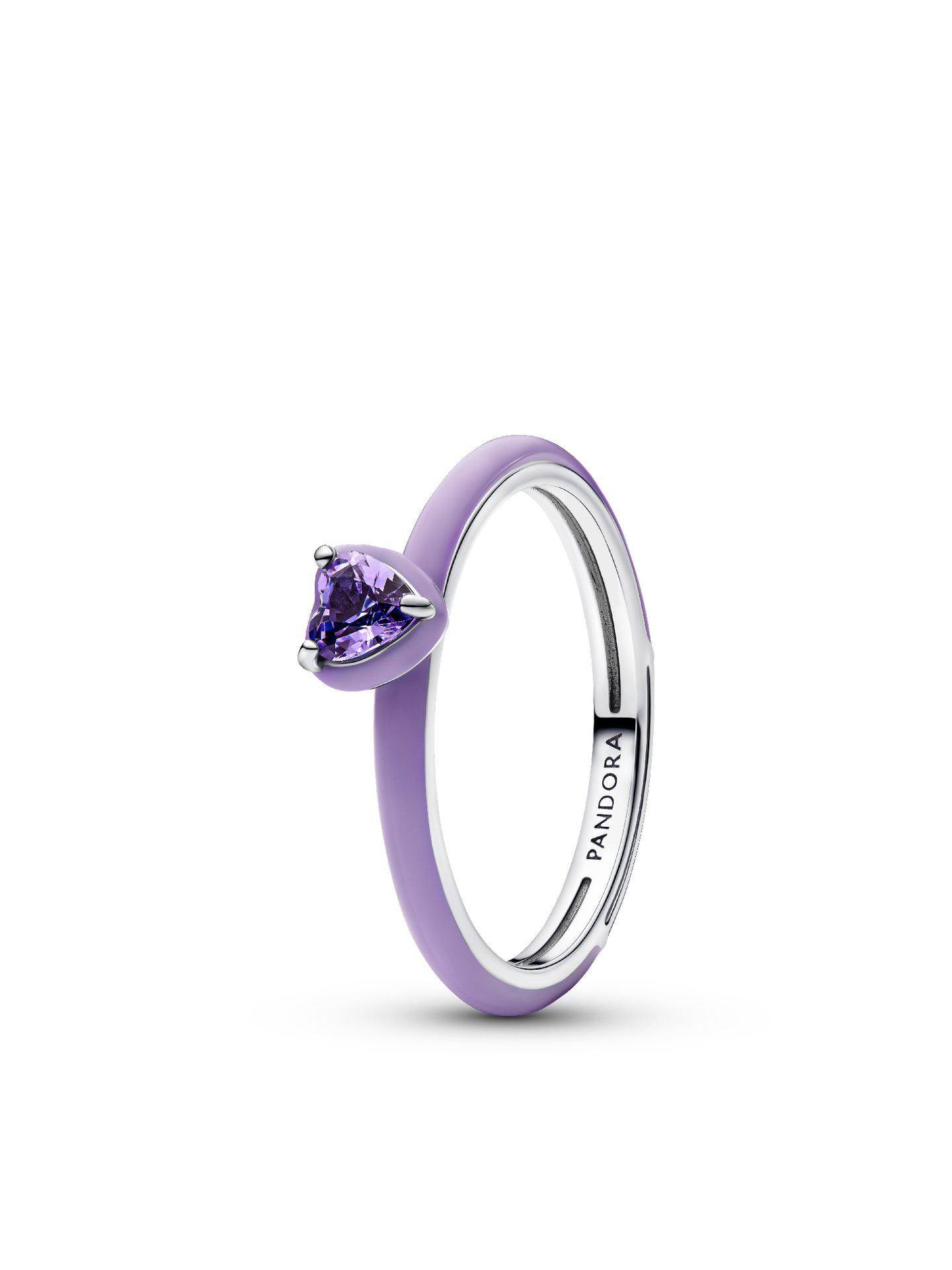 Женское кольцо Pandora Purple Chakra Heart, цвет: Серебро — фото 1