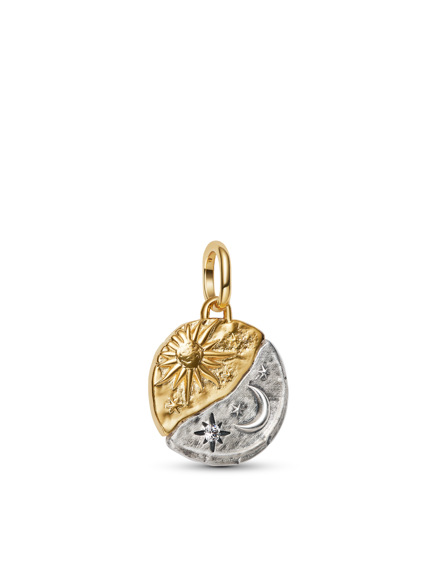 Sun & Moon Medallion Charm Earrings