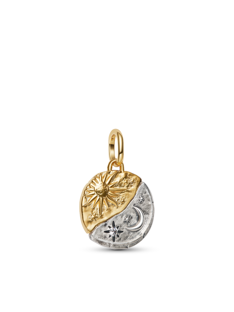 Sun & Moon Medallion Charm Earrings