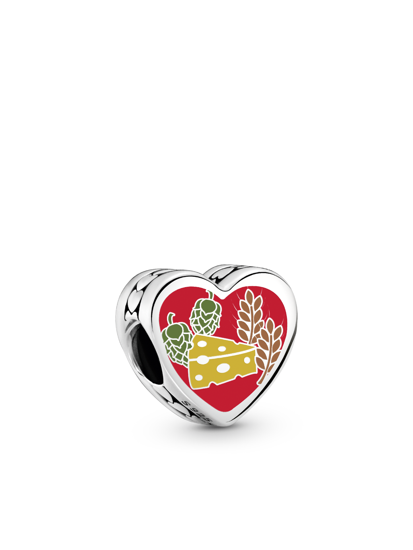 Женский шарм Pandora Wisconsin Heart Charm, цвет: Серебро — фото 1