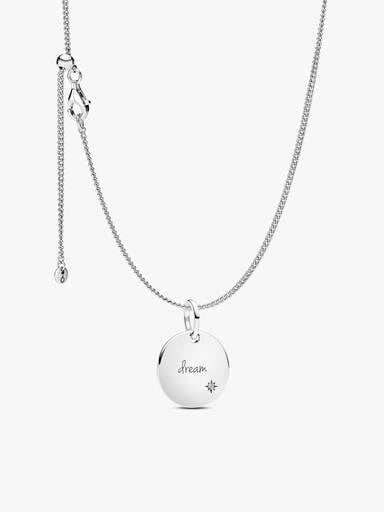 Engravable Lab-Grown Diamond Tag Pendant Necklace