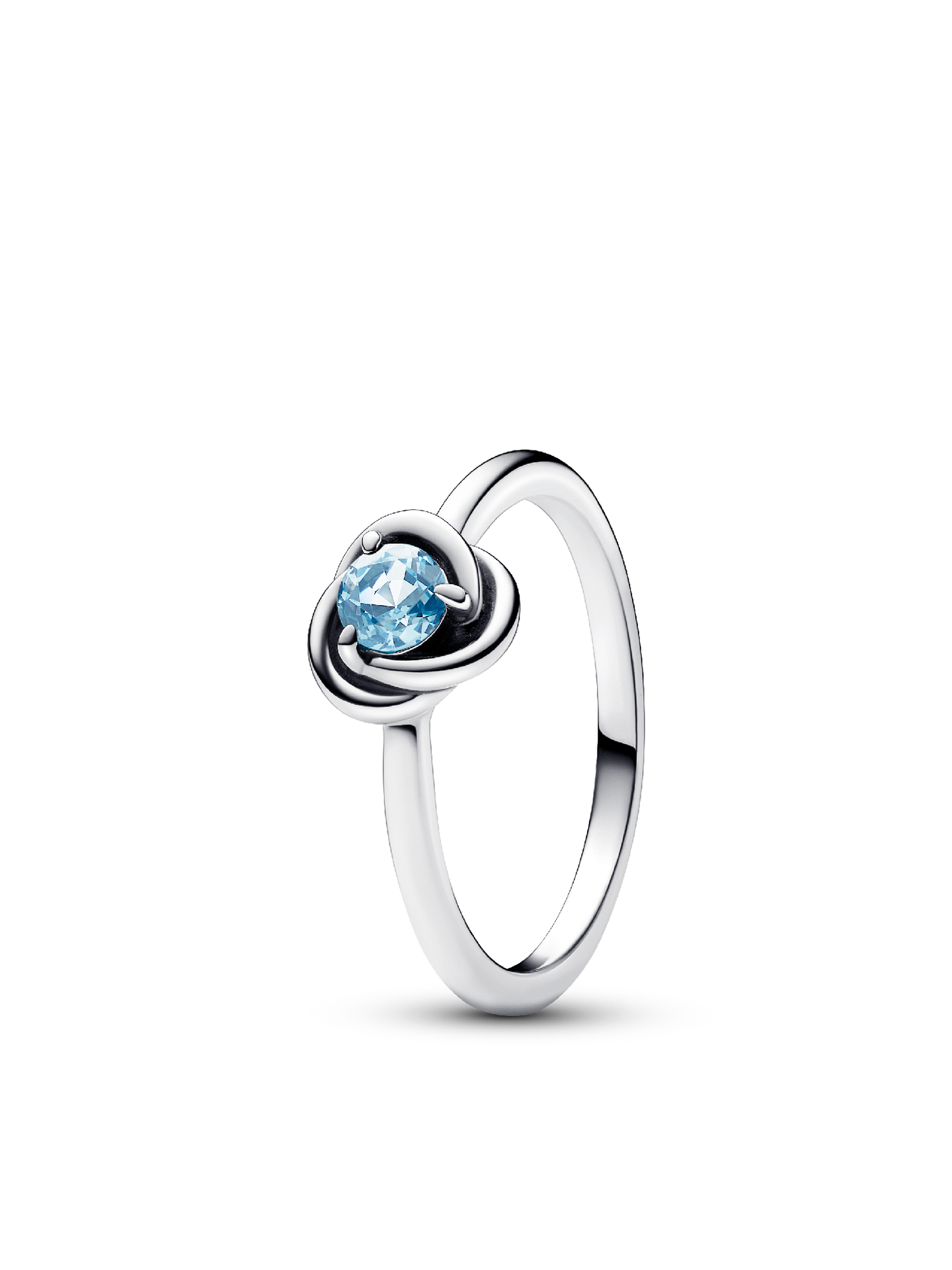 Женское кольцо Pandora March Sea Aqua Blue Eternity Circle, цвет: Серебро — фото 1