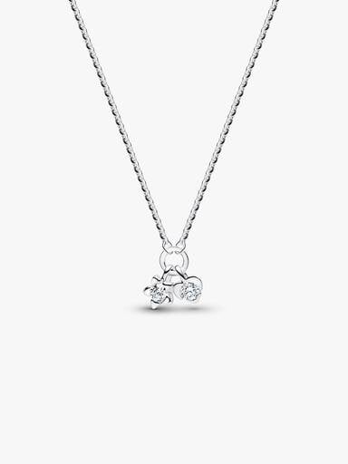 Pandora Talisman Sterling Silver Lab-Grown Diamond Heart & Star Dangle Pendant Necklace