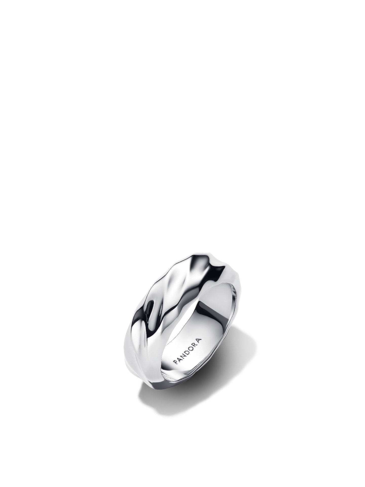 Женское кольцо Pandora Rippled Wide Band, Sterling silver, цвет: Серебро — фото 1