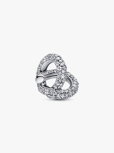 Pavé Infinity Knot Heart Charm