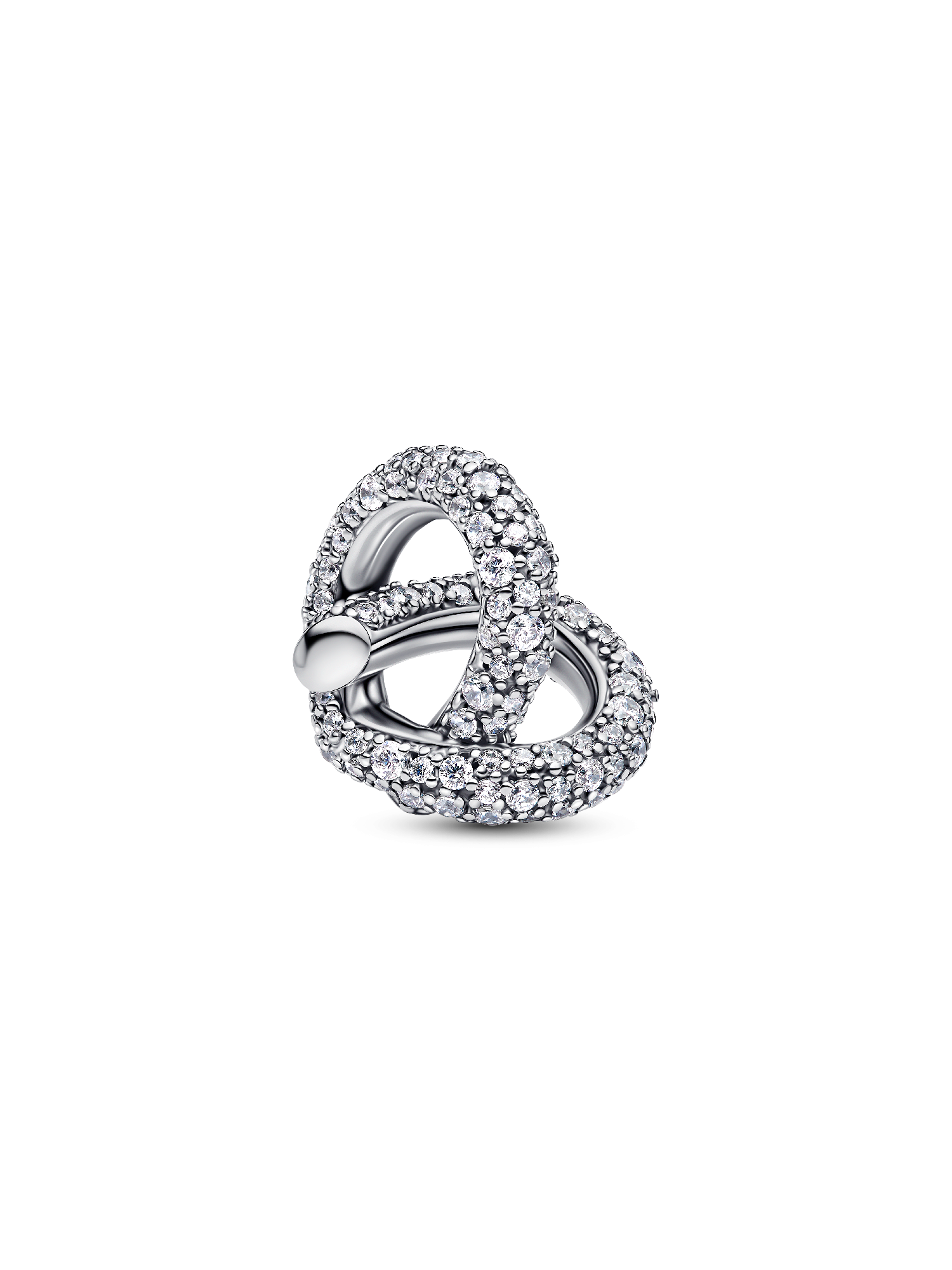 Pavé Infinity Knot Heart Charm