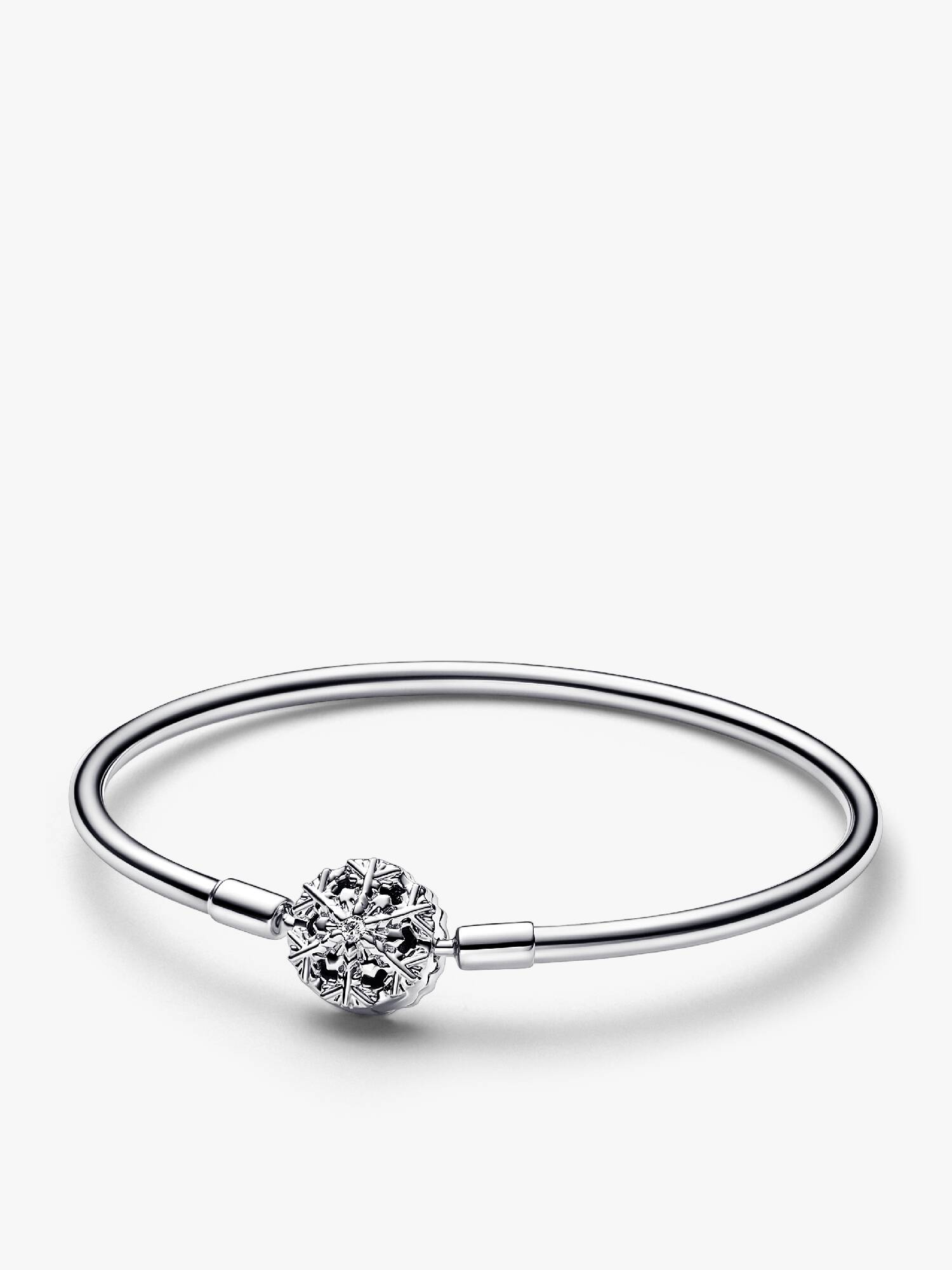 FINAL SALE - Pandora Moments Sparkling Snowflake Clasp Bangle