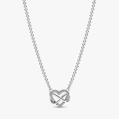 Sparkling Infinity Heart Necklace Set