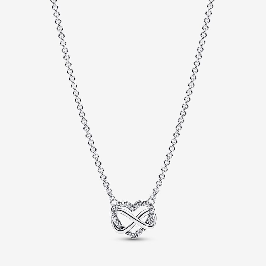 Sparkling Infinity Heart Collier Necklace image number 0