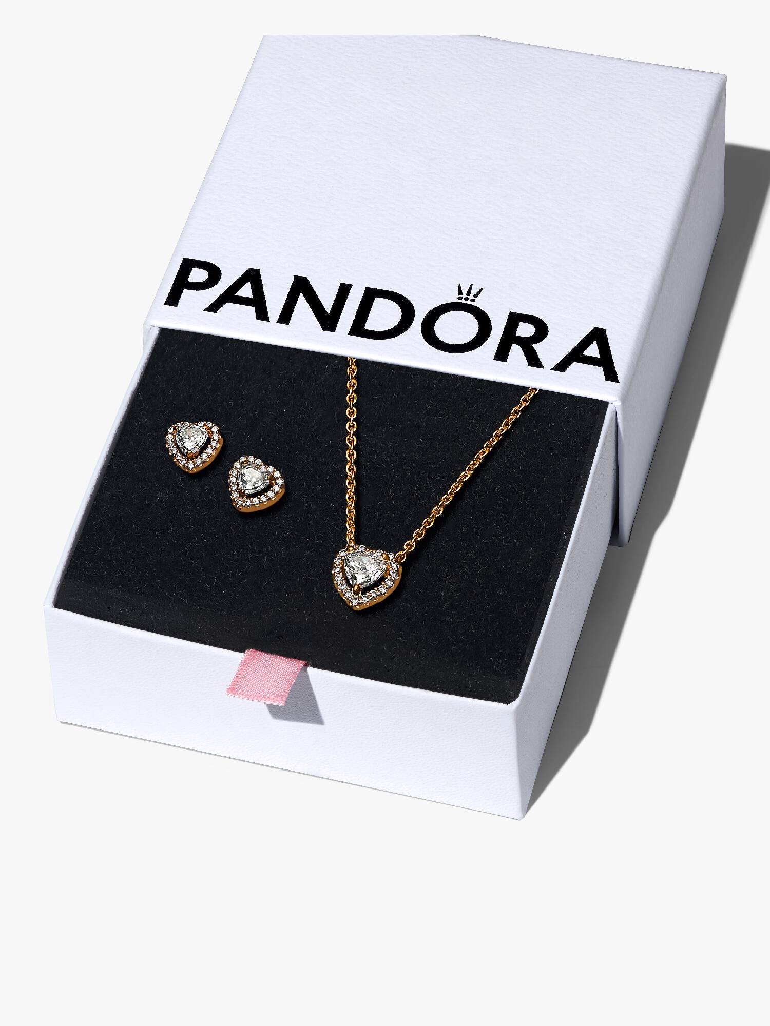 Golden Elevated Heart Jewelry Gift Set