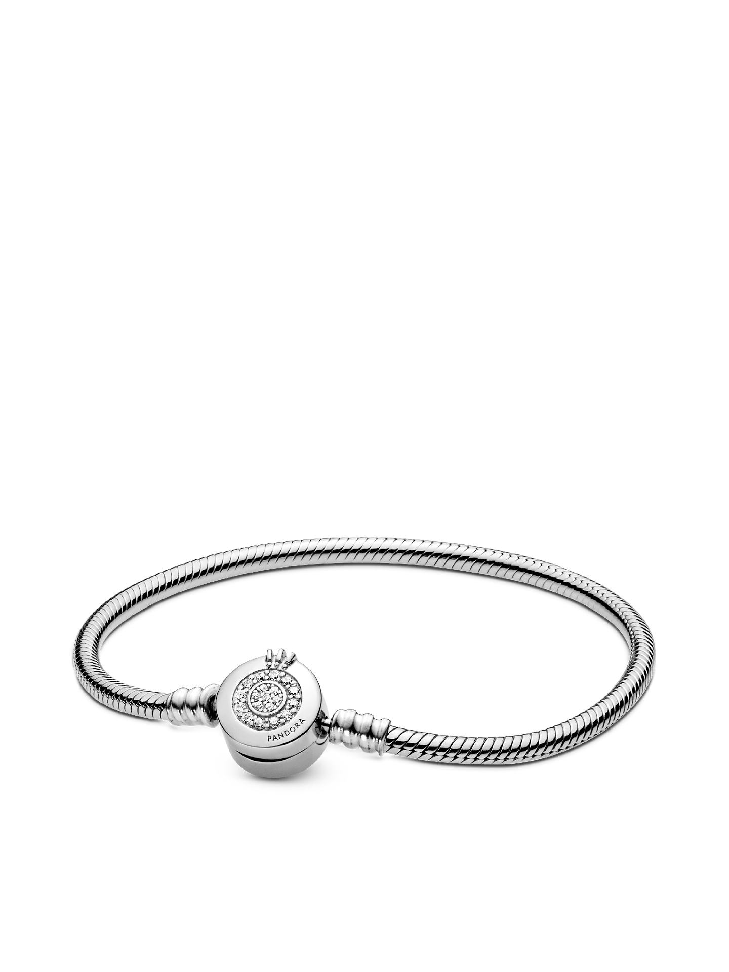 Женский браслет Pandora Moments Sparkling Crown O Snake Chain, Sterling silver, цвет: Серебро — фото 1
