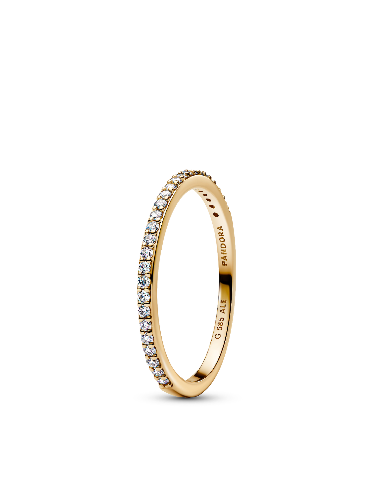 Женское кольцо Pandora Era 14k Gold Lab-grown Diamond Half Eternity Pavé Band, цвет: Золотой — фото 1