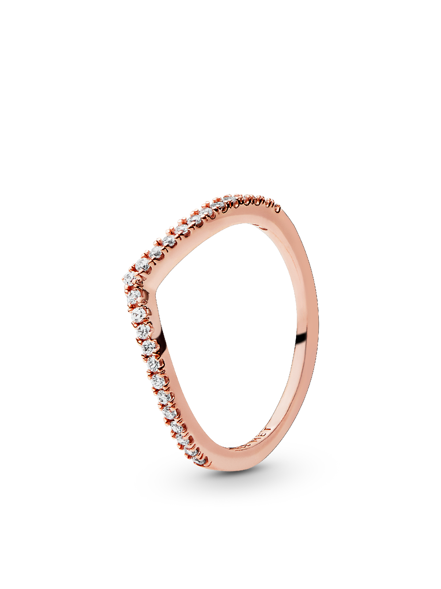 Женское кольцо Pandora Sparkling Wishbone, Rose gold plated, цвет: Покрытие розовым золотом — фото 1