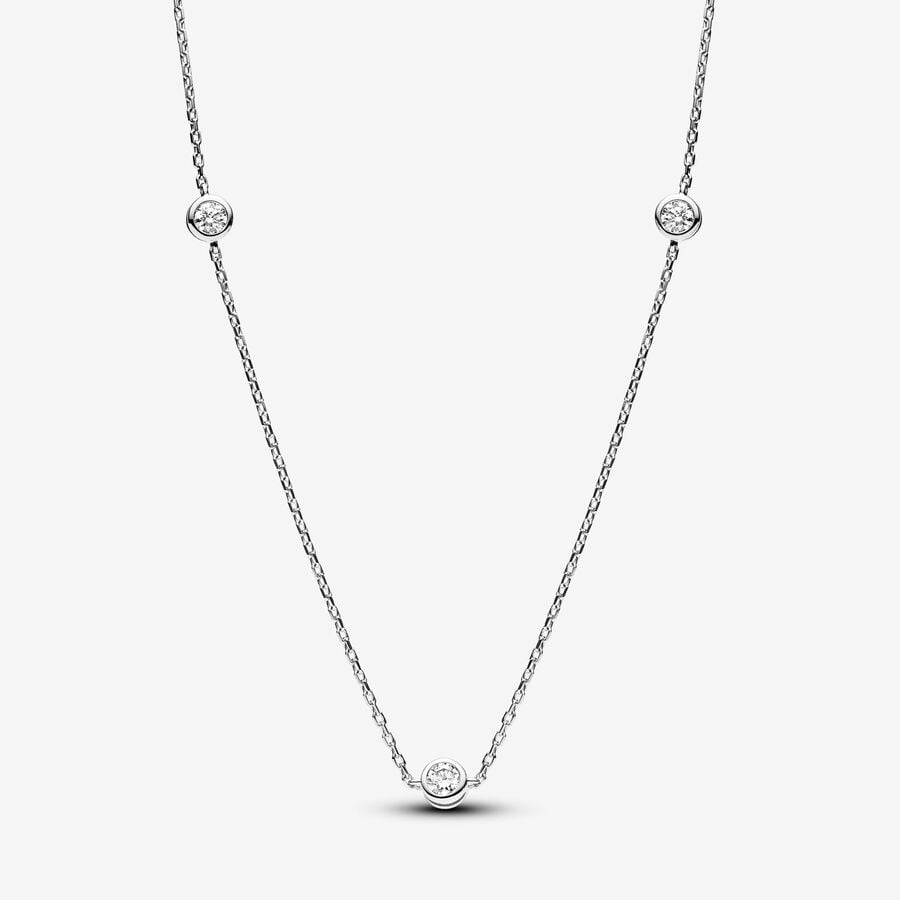 Pandora Era Bezel Lab-grown Diamond Station Necklace 0.30 carat tw Sterling Silver image number 0