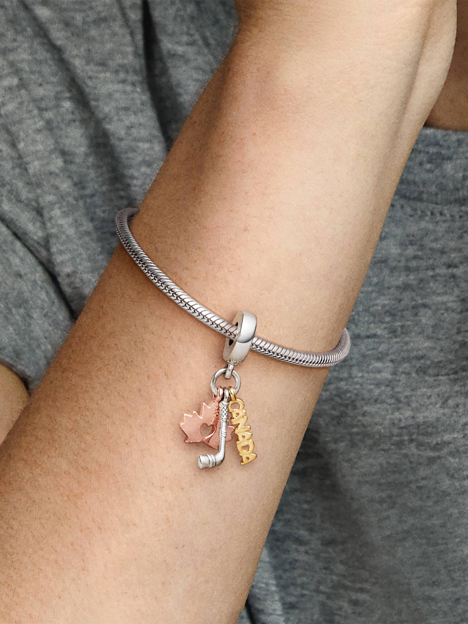 FINAL SALE - Canada, Maple Leaf & Hockey Stick Dangle Charm