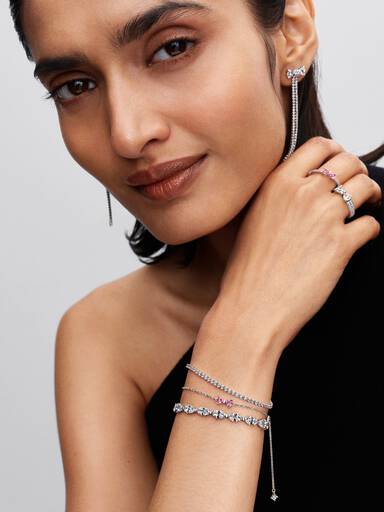 Pavé Bow Drop Earrings