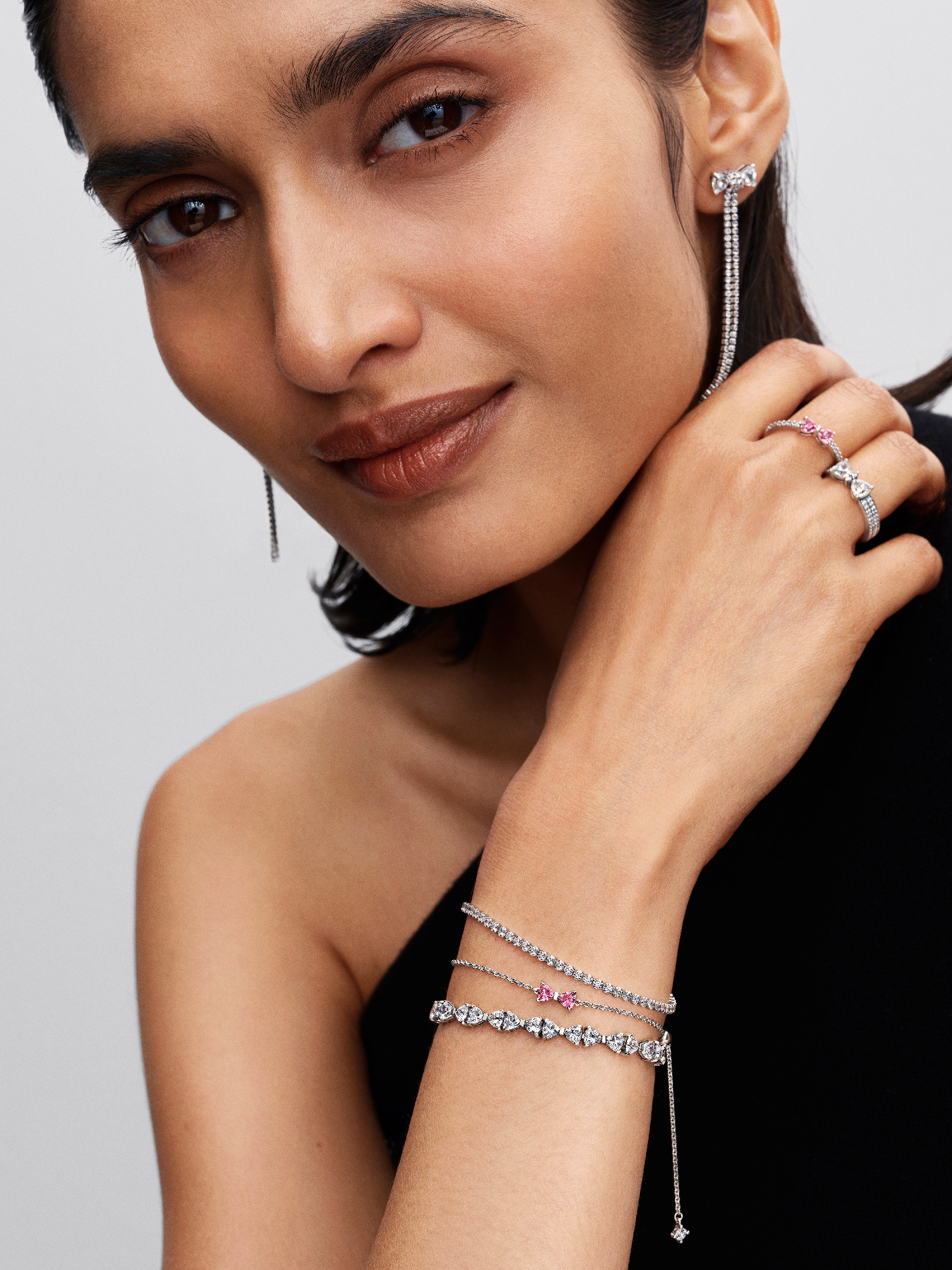 Pavé Bow Drop Earrings