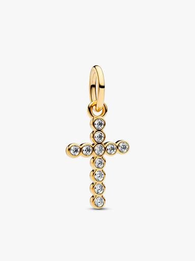Round Bezel Cross Necklace Set