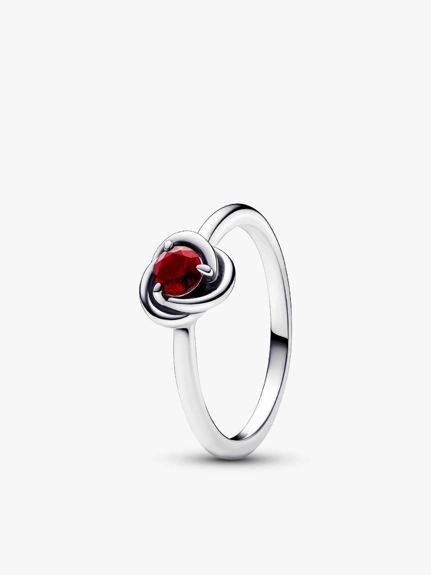 January Red Eternity Circle Ring