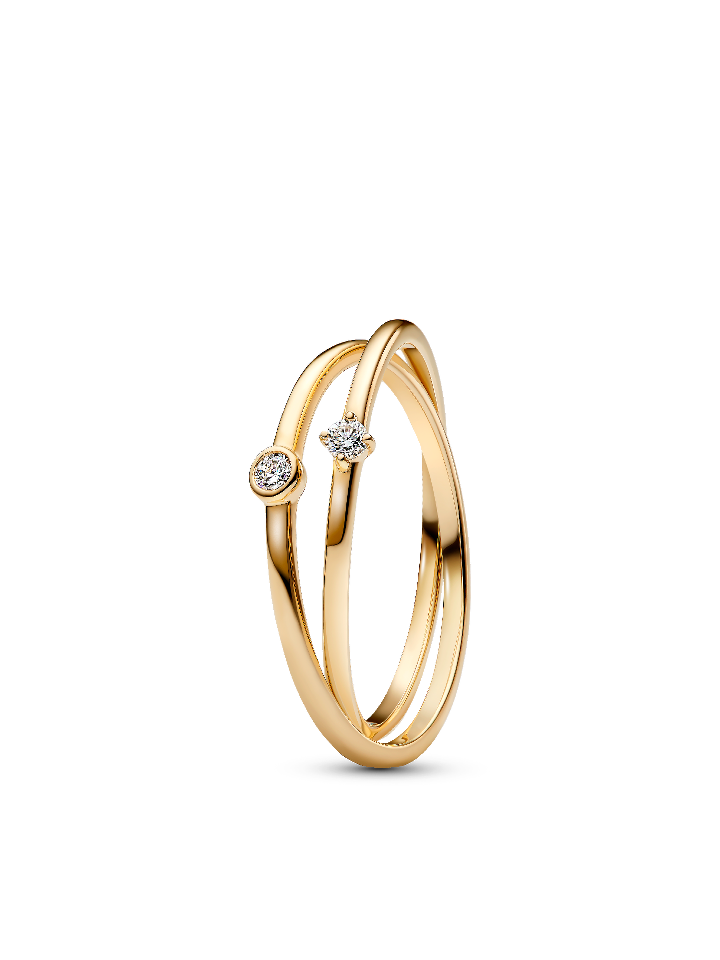 Женское кольцо Pandora Era Lab-Grown Diamond Crossover, цвет: Золотой — фото 1