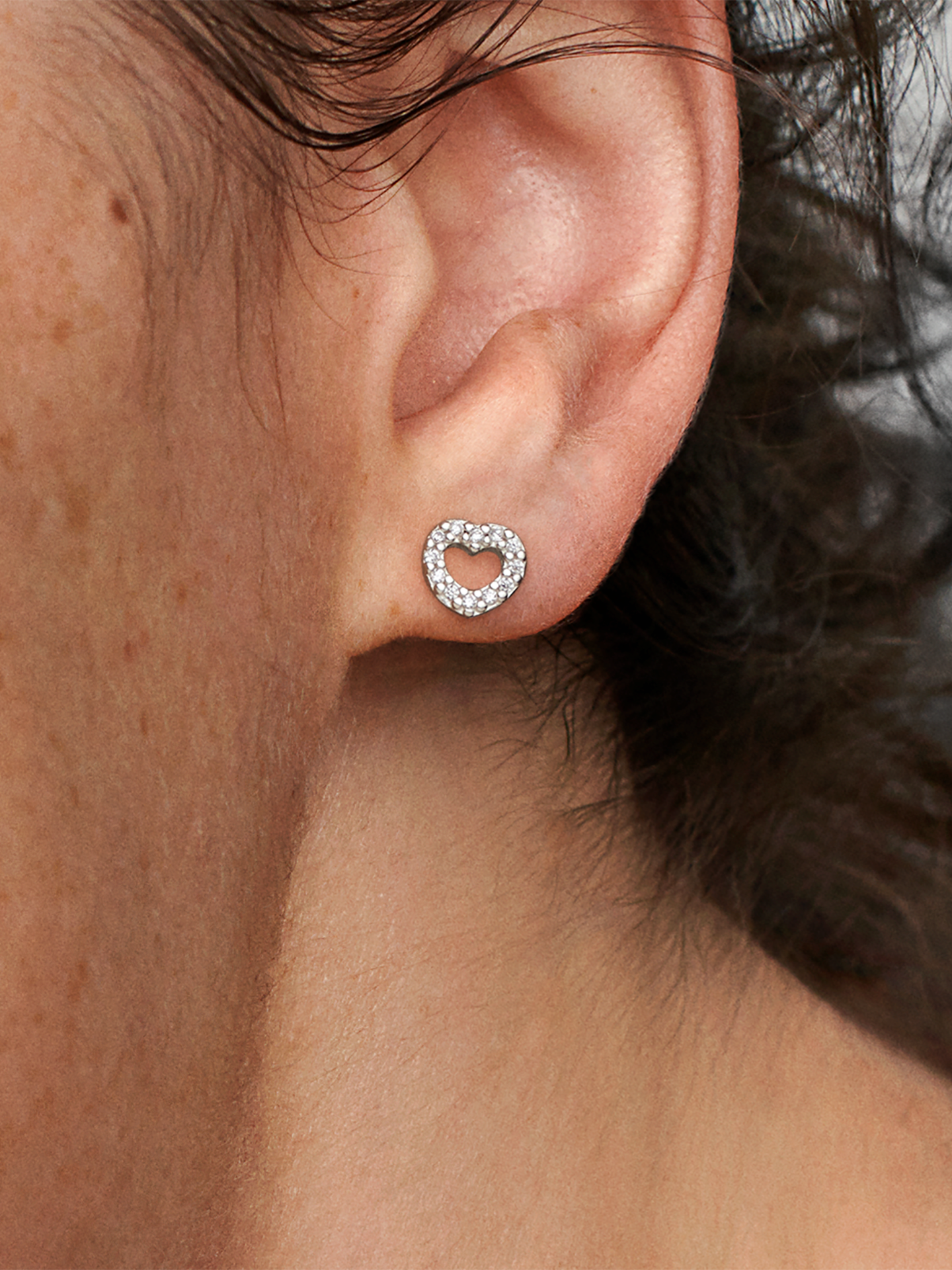 Женские серьги Pandora Open Heart, Sterling silver, цвет: Серебро — фото 3