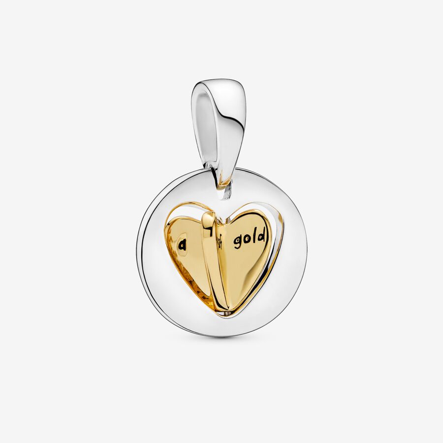 FINAL SALE - Mom's Golden Heart Dangle Charm image number 0