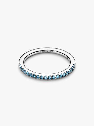 Sparkling Aquamarine Half-Eternity Band Ring
