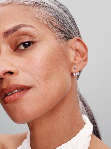 FINAL SALE - Sparkling Bow Drop Earrings