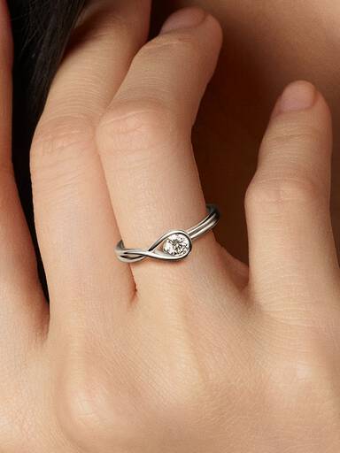 FINAL SALE - Pandora Infinite 14k White Gold Lab-grown Diamond Ring