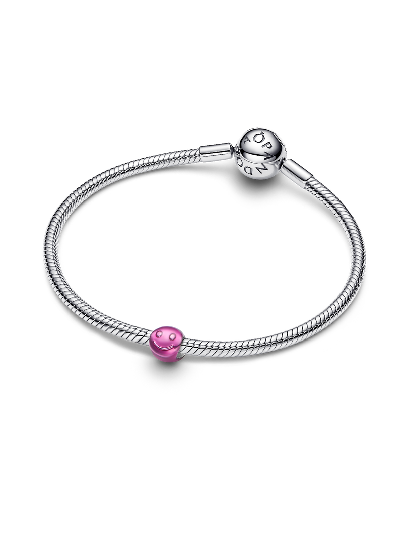 Pink Happy Face Mini Charm