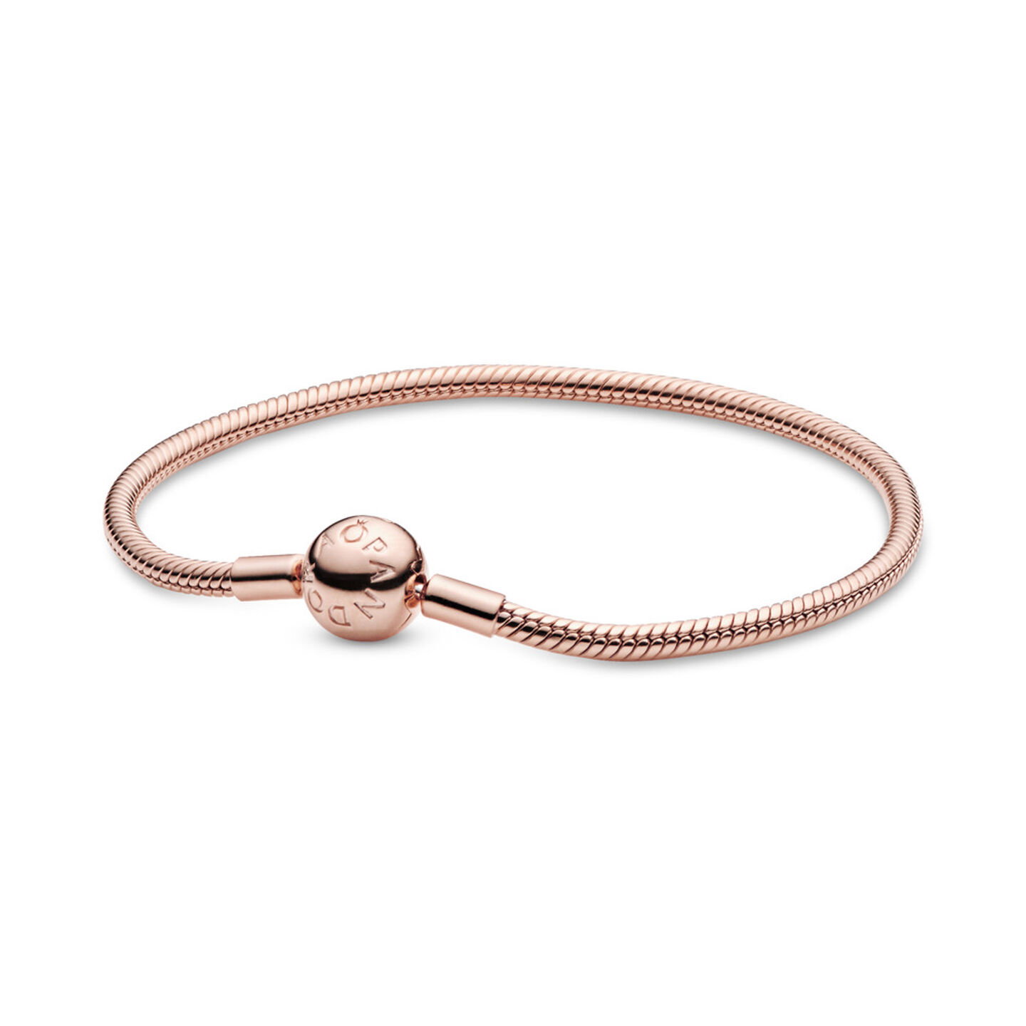 Женский браслет Pandora Moments Snake Chain, Rose gold plated, цвет: Покрытие розовым золотом — фото 2