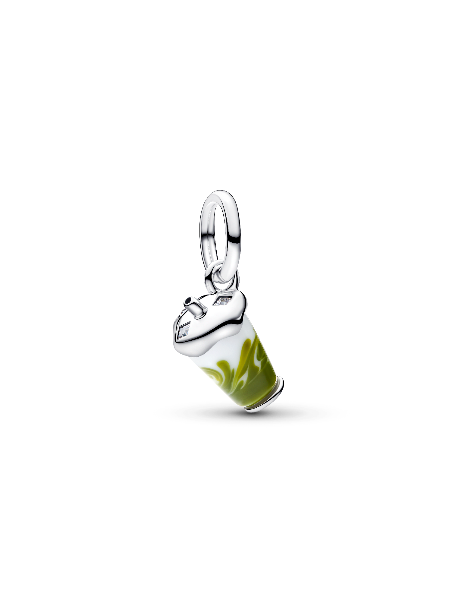 Iced Matcha Latte Murano Glass Dangle Charm