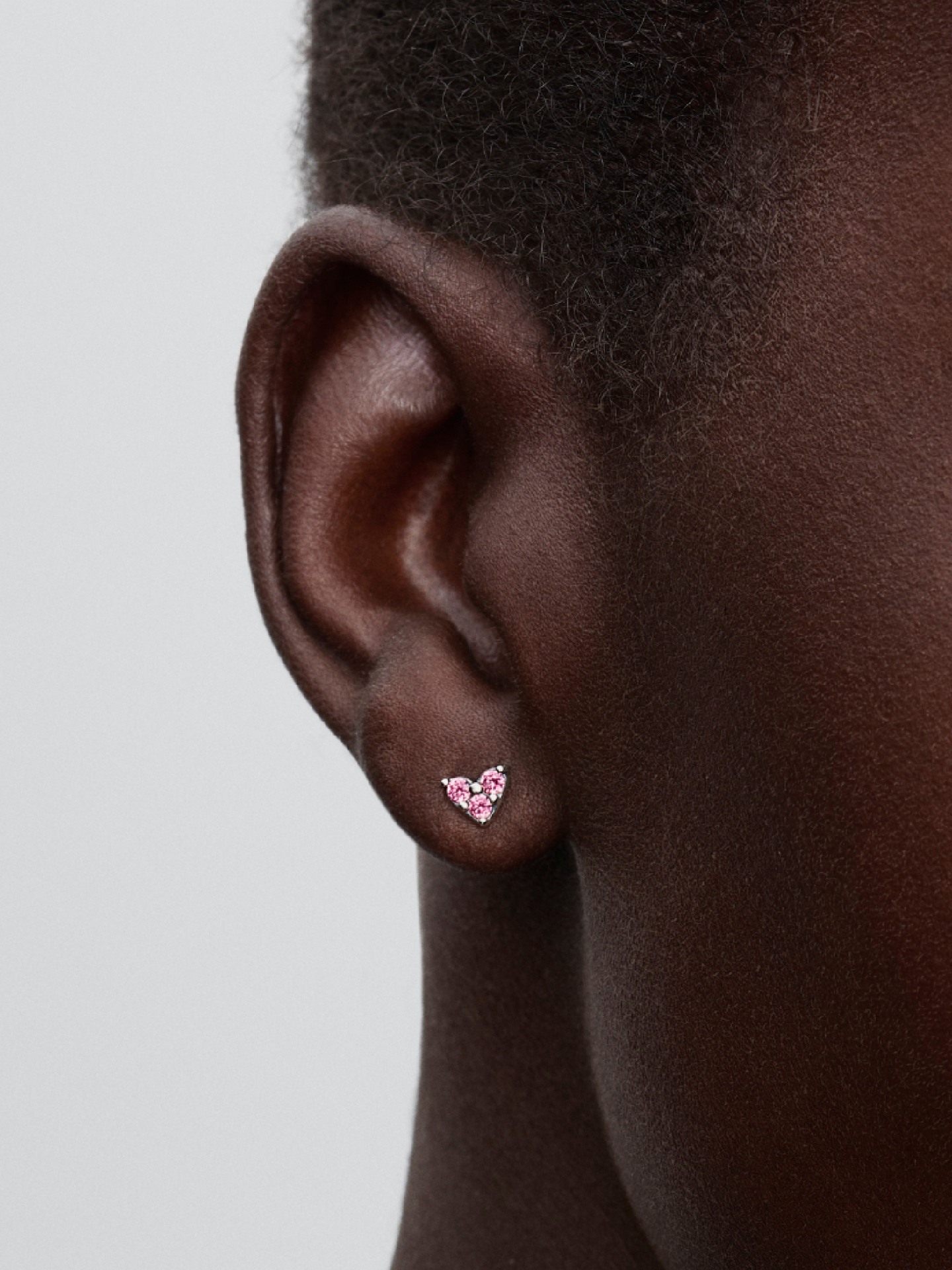 Женские серьги Pandora Triple Stone Pink Heart, цвет: Серебро — фото 3