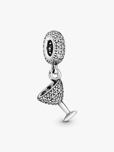 FINAL SALE - Pavé Cocktail Glass Dangle Charm