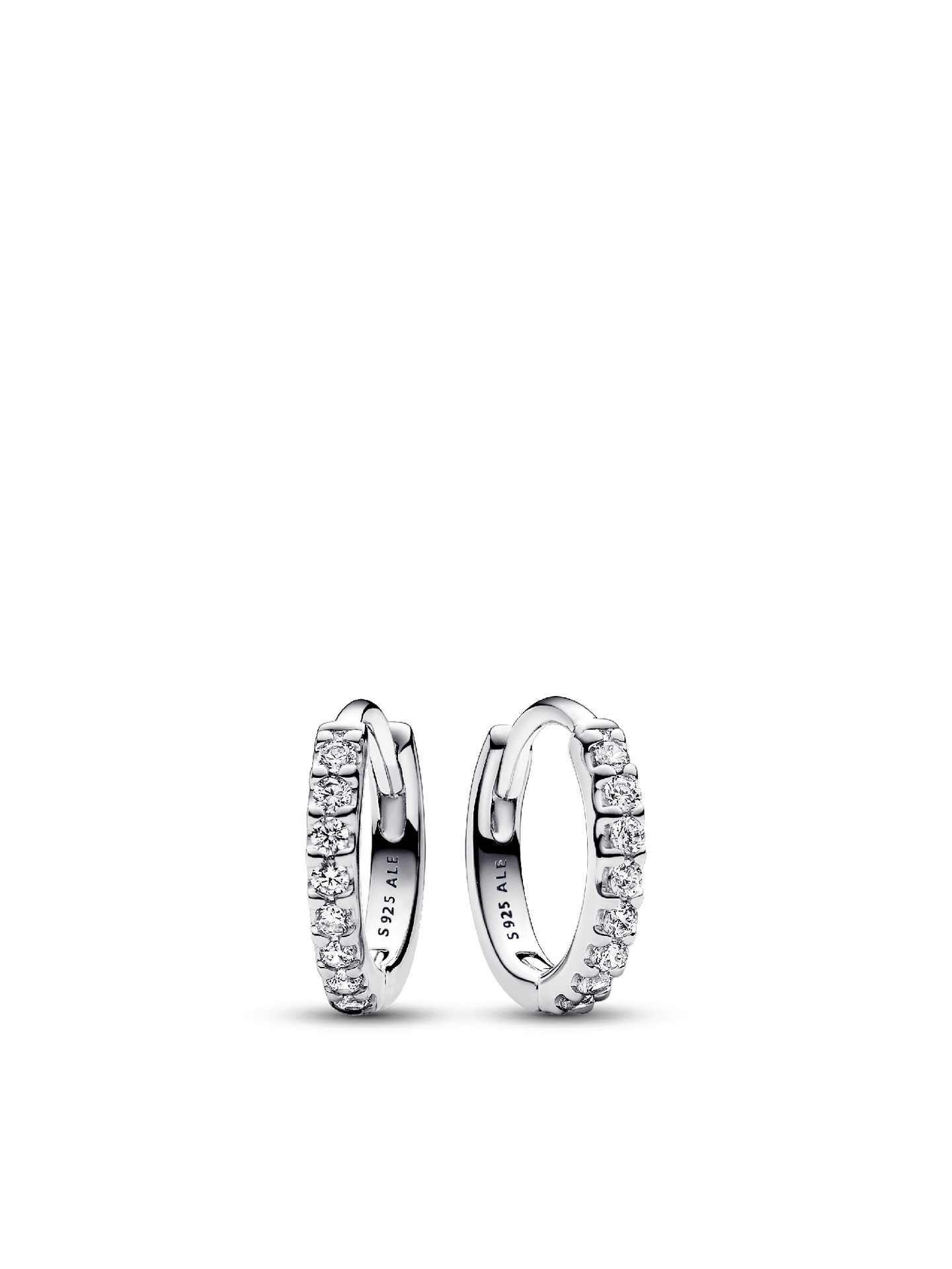 Женские серьги Pandora Sparkling Huggie, Sterling silver, цвет: Серебро — фото 1