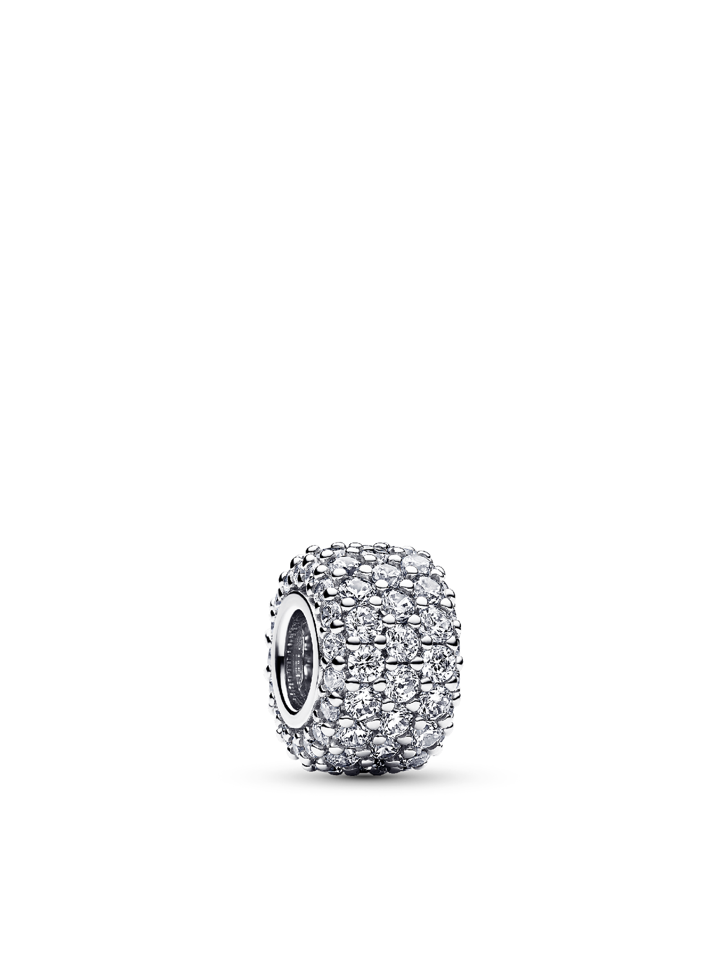Женский шарм Pandora Sparkling Pavé Triple-row Charm, Sterling silver, цвет: Серебро — фото 1