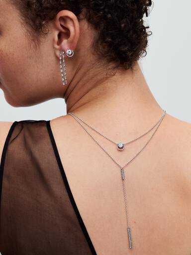 Sparkling Round Halo Pendant Collier Necklace