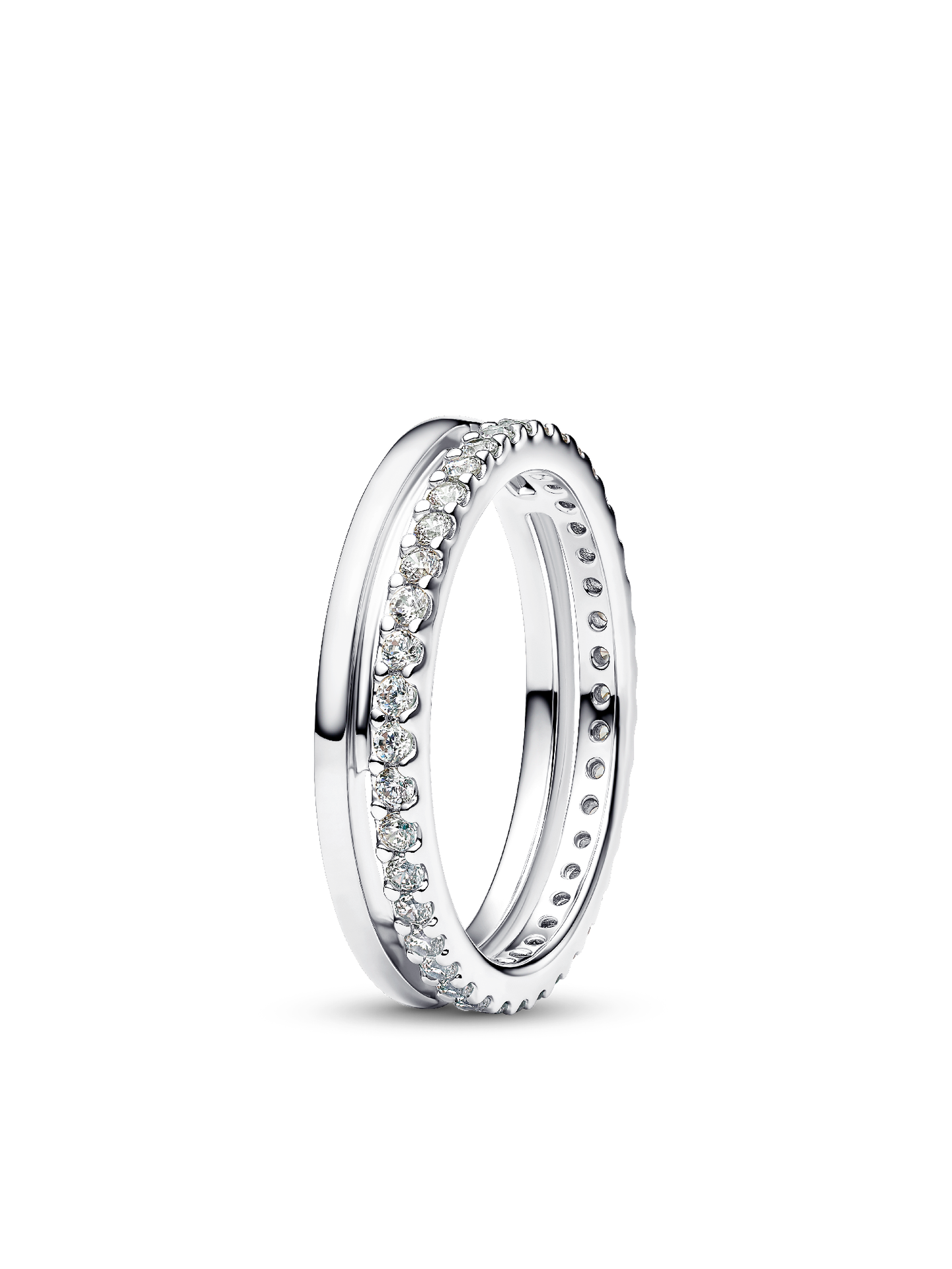 Женское кольцо Pandora Double Band, Sterling silver, цвет: Серебро — фото 1