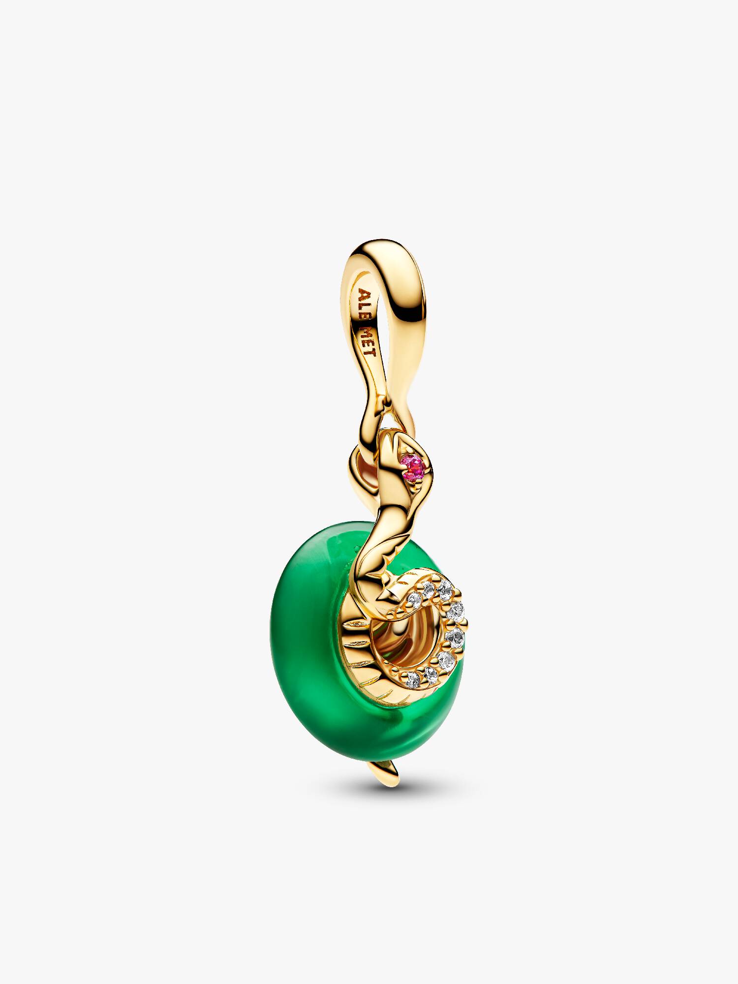 Snake Green Murano Glass Dangle Charm