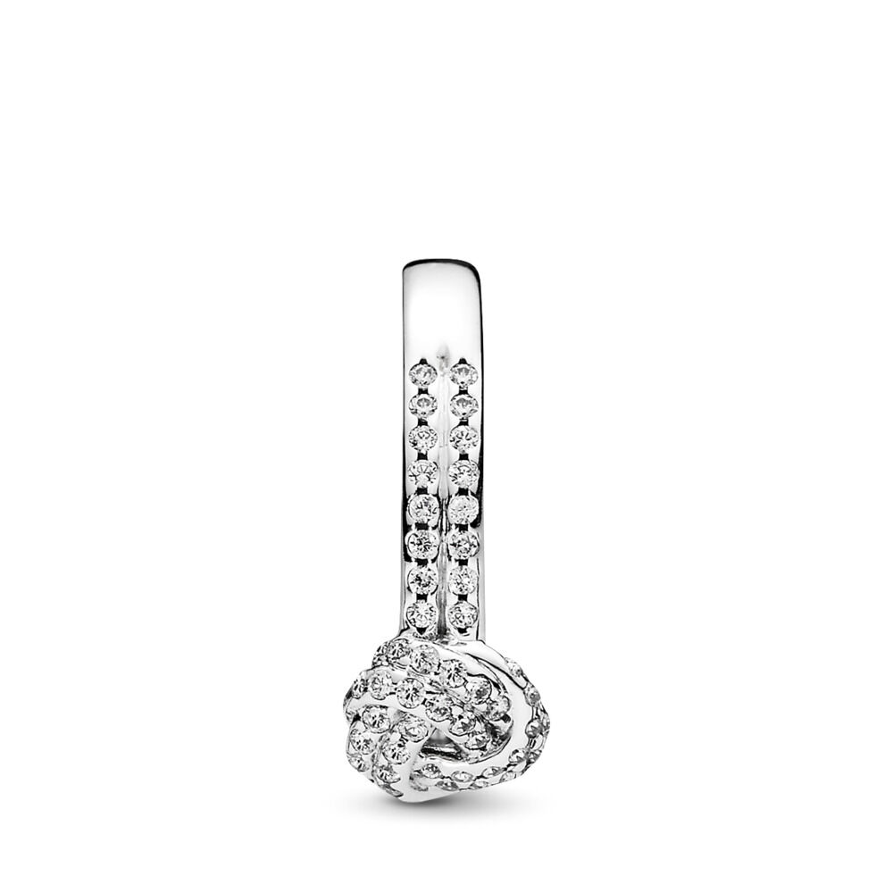 Sparkling Love Knot Ring with Cubic Zirconia
