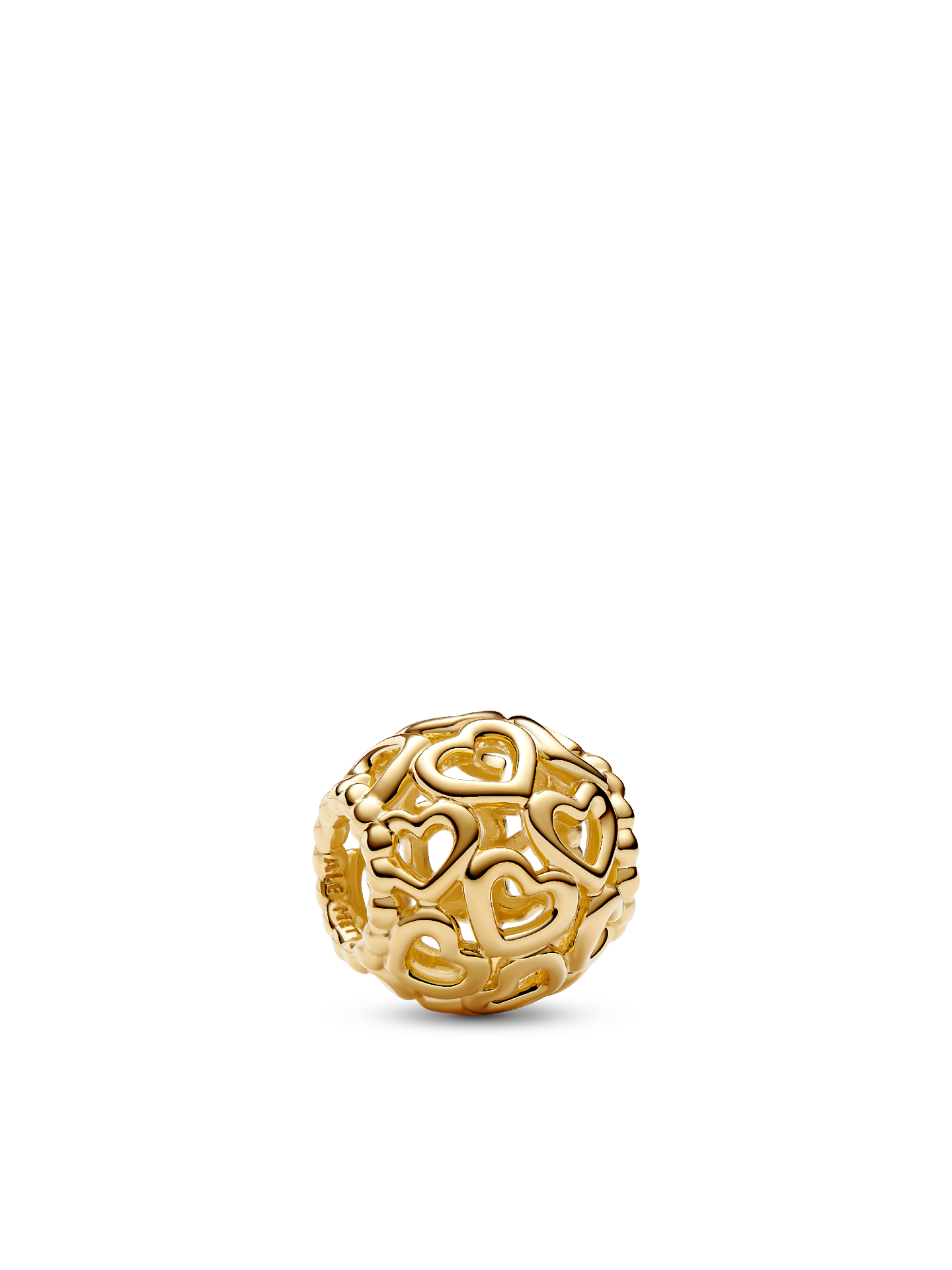 Женский шарм Pandora Openwork Heart Charm, цвет: Позолоченный — фото 1