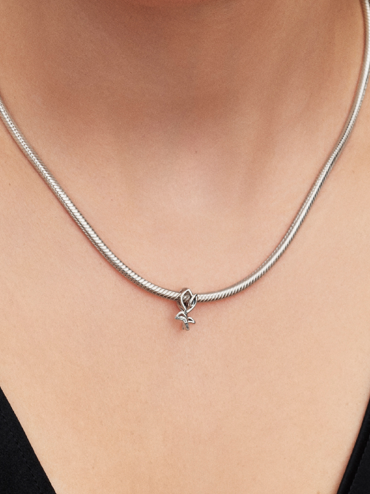 Женский шарм Pandora Tulip Openwork Charm, Sterling silver, цвет: Серебро — фото 3
