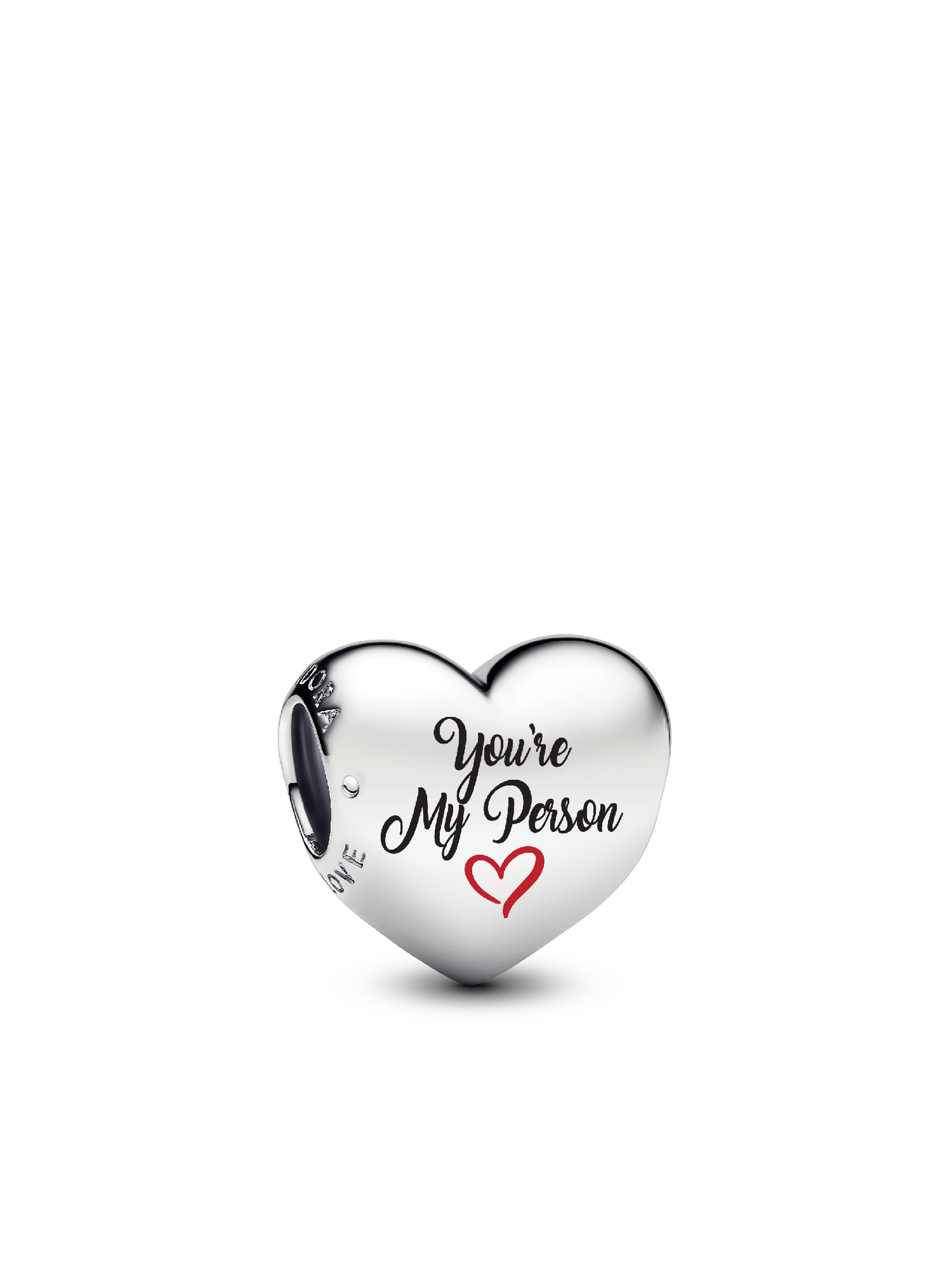 Женский шарм Pandora Engravable You're My Person Heart Charm, цвет: Серебро — фото 1