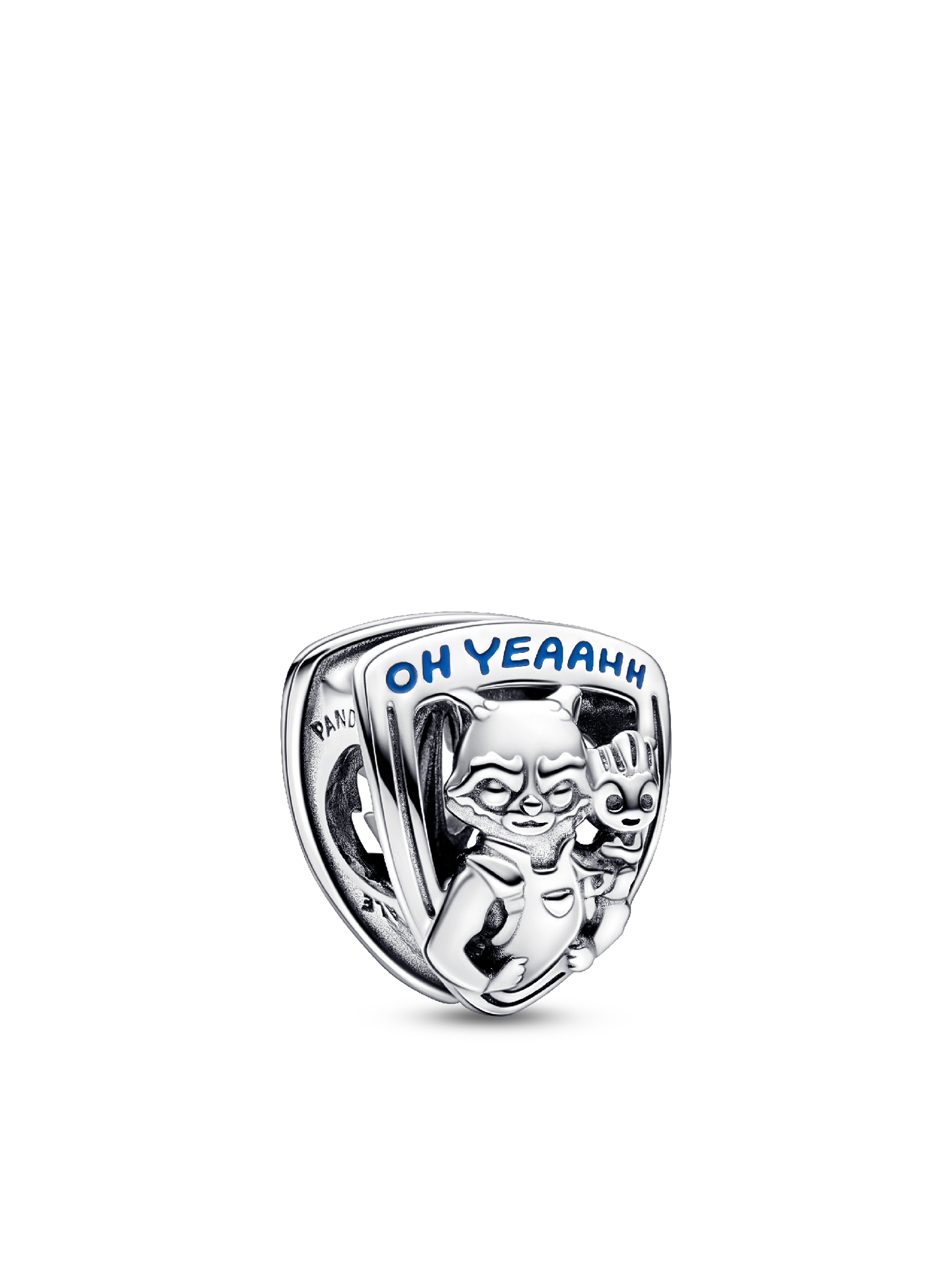 Женский шарм Pandora Marvel Guardians of the Galaxy Rocket Raccoon & Groot Emblem Charm, цвет: Серебро — фото 1