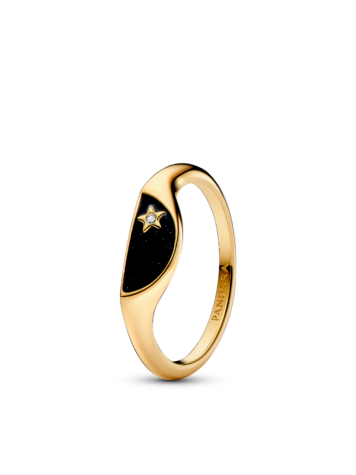Кольцо Pandora ME Halved Enamel Signet, Gold plated, цвет: Позолоченный — фото 1